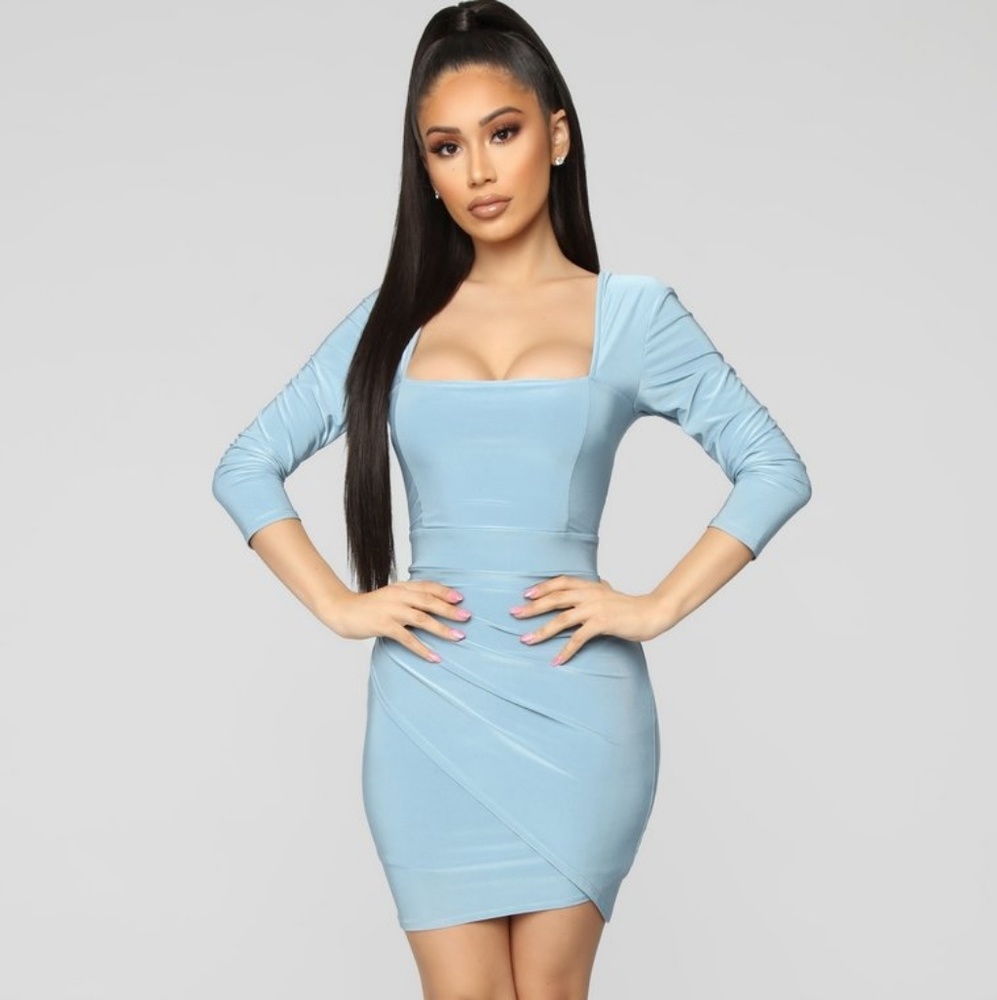 Fashion Nova Not An Issue Mini Dress - S, Blue